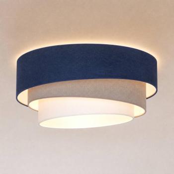 Trio mennyezeti lámpa, sötétkék/bézs, Ø 60 cm, textil, E27 kép