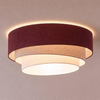 Trio mennyezeti lámpa, sötétvörös/bézs, Ø 60 cm, textil, E27 kép