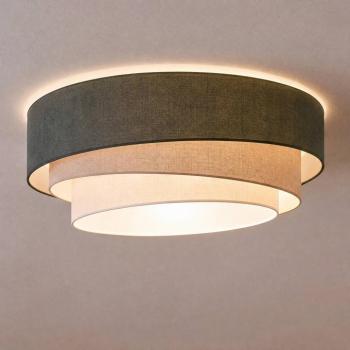 Trio mennyezeti lámpa, zöld/bézs, Ø 60 cm, textil, E27 kép
