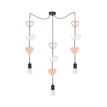 TRIO zsinóros gyerek csillár 3xE27/20W/230V rózsaszín/fehér 33-28488 kép