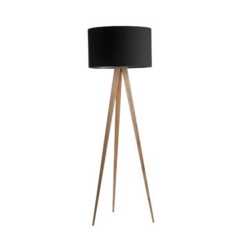 Tripod Wood fekete állólámpa fa lábakkal - Zuiver kép