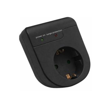 Túlfeszültségvédő adapter dugvillával SURGIO 16A 250V 3500W fekete gyerekzárral 8002960 VITO kép