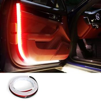 Tuning LED szalag autó ajtóra, piros-fehér dekorációs világítás kép