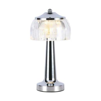 Újratölthető asztali design lámpa, 1w, CCT, 55lm, 180°, króm, dimmelhető, V-TAC, 7939 kép
