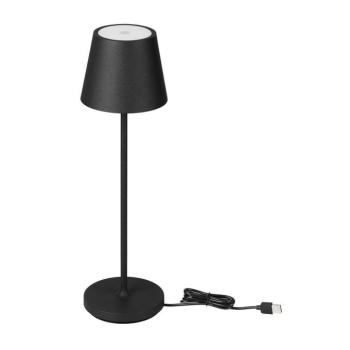 Újratölthető asztali lámpa, 1,5w, 3000K, meleg fehér, 150lm, 180°, fekete, dimmelhető, IP54, V-TAC, 23447 kép