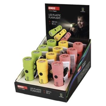 Újratölthető LED-es zseblámpa, 200 lm, 12 db, display box, EMOS, P4725 kép