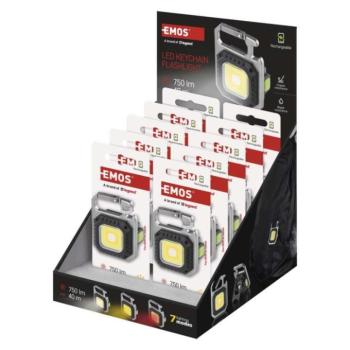 Újratölthető mini LED-es zseblámpa – kulcstartó, 750 lm, kínáló dobozban kép