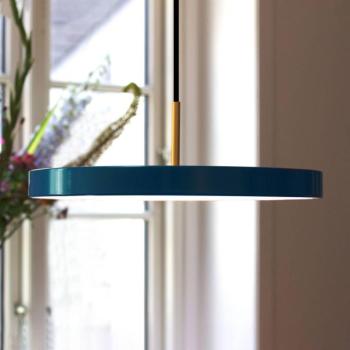 UMAGE Asteria Medium LED lógó lámpa, petrol/réz, Ø 43 cm kép