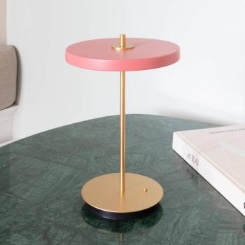 UMAGE Asteria Move LED tölthető asztali lámpa, rózsaszín/réz, 31 cm kép