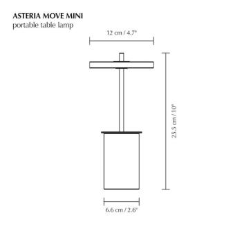 UMAGE Asteria MOVE MINI újratölthető világítás, márvány szürke/sárgaréz IP44 kép