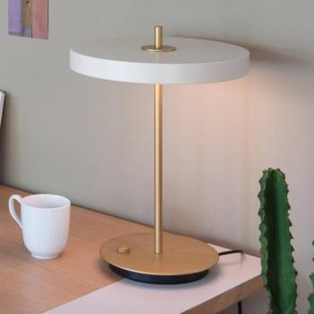 UMAGE LED asztali lámpa Asteria Table, USB, gyöngyházfehér/brass kép