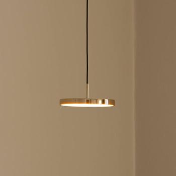 UMAGE LED lógó lámpa Asteria Micro, csiszolt sárgaréz, Ø 15 cm