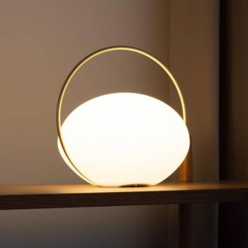 UMAGE LED tölthető asztali világítás Orbit, fehér/sárgaréz, IP44, CCT