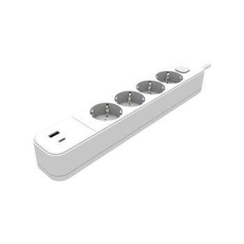 UNICO-4 1,5m 3G1,0 hálózati elosztó kapcsolóval és USB-vel, fehér, 8002480 VITO kép