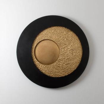 URANO GIGANTE XL LED fali világítás, fekete/arany, Ø 100 cm, dimmelhető fényerő kép