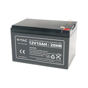 V-TAC 12V 10Ah Ólomsavas akkumulátor, zselés akku T2 saruval - SKU 23452 kép