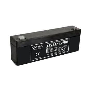 V-TAC 12V 2Ah Ólomsavas akkumulátor, zselés akku T1 saruval - SKU 23450 kép