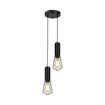 V-TAC 2 db E27 foglalatos dekoratív csillár, minimál design, fekete - SKU 24123 kép
