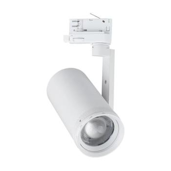 V-TAC 30W COB LED sínes spotlámpa, állítható világítási szög és színhőmérséklet, fehér - SKU 24499 kép