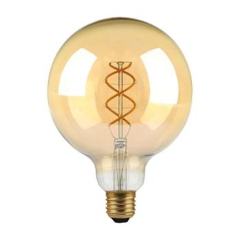 V-TAC 4.8W borostyán E27 spirál filament, G125 LED égő, 1800K - SKU 217216 kép