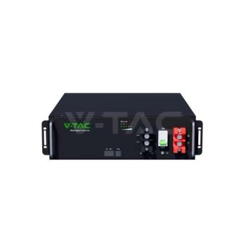 V-TAC 48V 5.12 kWh rack szekrénybe szerelhető bővíthető fekete házas akkumulátor - SKU 12327 kép