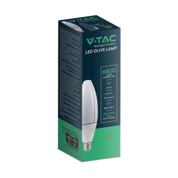 V-TAC 60W E40 hideg fehér Olive LED égő - SKU 24036 kép