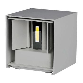 V-TAC 6W kültéri, szürke, szögletes, fali LED lámpa meleg fehér - SKU 7080 kép