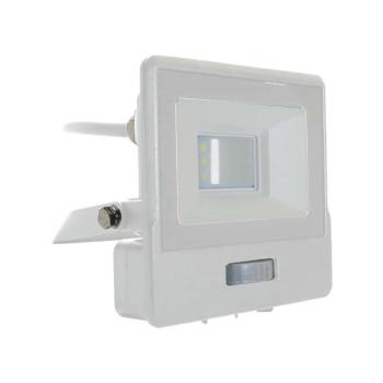 V-TAC beépített mozgásérzékelős LED reflektor 10W hideg fehér, fehér házzal - SKU 20294 kép