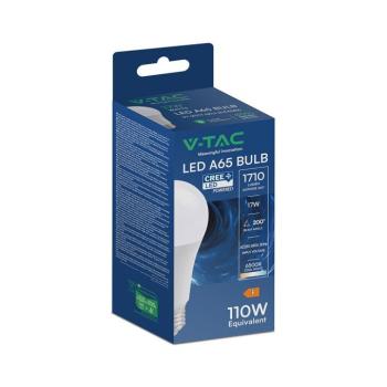 V-TAC CREE SMD 17W E27 hideg fehér A65 LED égő, 100 Lm/W - SKU 2144586 kép