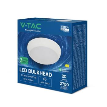 V-TAC CREE SMD 20W állítható teljesítményű és színhőmérsékletű mennyezeti lámpa - SKU 801-24-6 kép