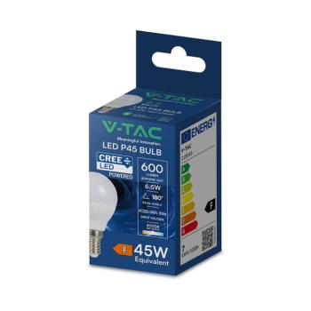V-TAC CREE SMD 6.5W E14 természetes fehér P45 LED égő - SKU 218646 kép