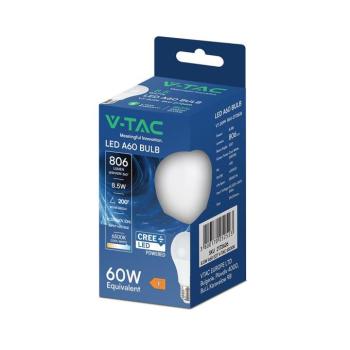 V-TAC CREE SMD 8.5W E27 hideg fehér A60 LED égő, 95 Lm/W - SKU 2172626 kép