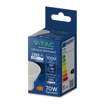 V-TAC CREE SMD GU10 LED spot égő 10W meleg fehér 100° - SKU 218786 kép