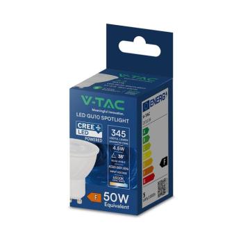 V-TAC CREE SMD GU10 LED spot égő 4.5W hideg fehér 38° - SKU 215116 kép