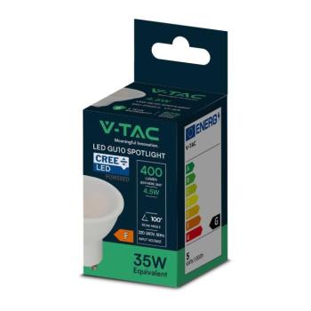 V-TAC CREE SMD GU10 LED spot égő 4.5W meleg fehér 100° - SKU 21201-6 kép