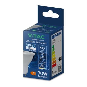 V-TAC CREE SMD GU10 LED spot égő 7.5W természetes fehér 38° - SKU 218766 kép