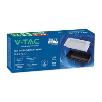 V-TAC CREE SMD LED-es vészkijárat, vészvilágító, kijáratjelző EXIT lámpa 3.8W - SKU 899-6 kép