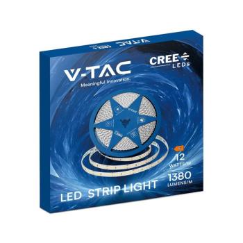 V-TAC CREE SMD LED szalag IP20, 2835 chip 168 db/m meleg fehér, CRI90 - SKU 2125966 kép