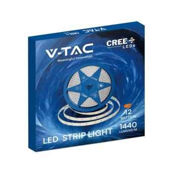 V-TAC CREE SMD LED szalag IP20, 2835 chip 168 db/m természetes fehér, CRI90 - SKU 2125976 kép