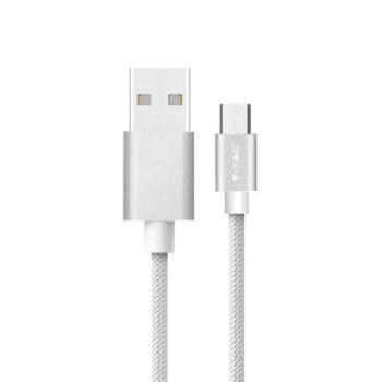 V-TAC ezüst, USB - Micro USB 1m hálózati kábel - SKU 8489 kép