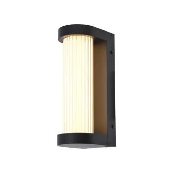 V-TAC fali 8W LED lámpa vonalas búrával, IP44, fekete, meleg fehér - SKU 24312 kép