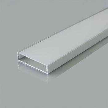 V-TAC falon kívüli alumínium LED szalag profil fehér fedlappal 40x10mm, 2m hosszú - SKU 24100 kép