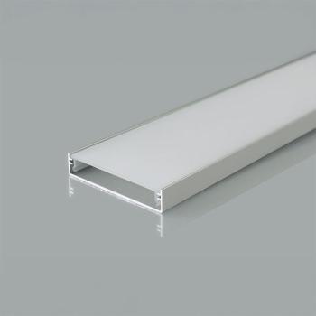V-TAC falon kívüli alumínium LED szalag profil fehér fedlappal 50x10mm, 2m hosszú - SKU 24102 kép