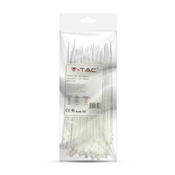V-TAC fehér, műanyag gyorskötöző 2.5x150mm, 100db/csomag - SKU 11161 kép