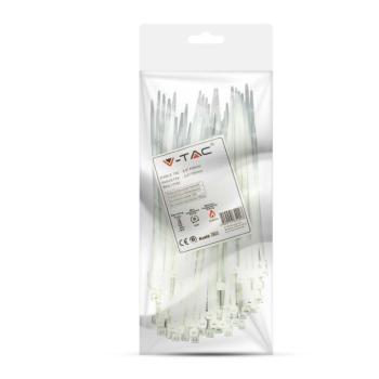 V-TAC fehér, műanyag gyorskötöző 3.5x150mm, 100db/csomag - SKU 11165 kép