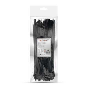 V-TAC fekete, műanyag gyorskötöző 3.5x250mm, 100db/csomag - SKU 11169 kép