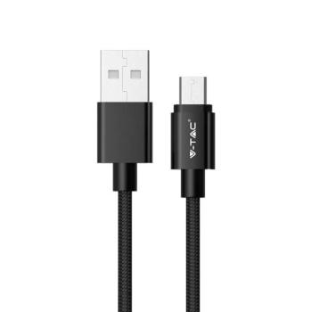 V-TAC fekete, USB - Micro USB 1m hálózati kábel - SKU 8488 kép