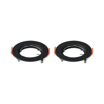 V-TAC GU10 LED műanyag spotlámpa keret, fekete fix lámpatest, 2 db/csomag - SKU 6641 kép