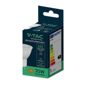 V-TAC GU10 LED spot égő 7.5W hideg fehér 110° - SKU 23882 kép