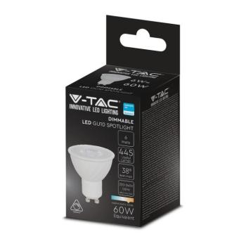 V-TAC GU10 LED spot égő dimmelhető 6W hideg fehér 38° - SKU 21197 kép